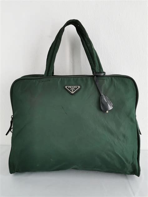 prada green nylon tote